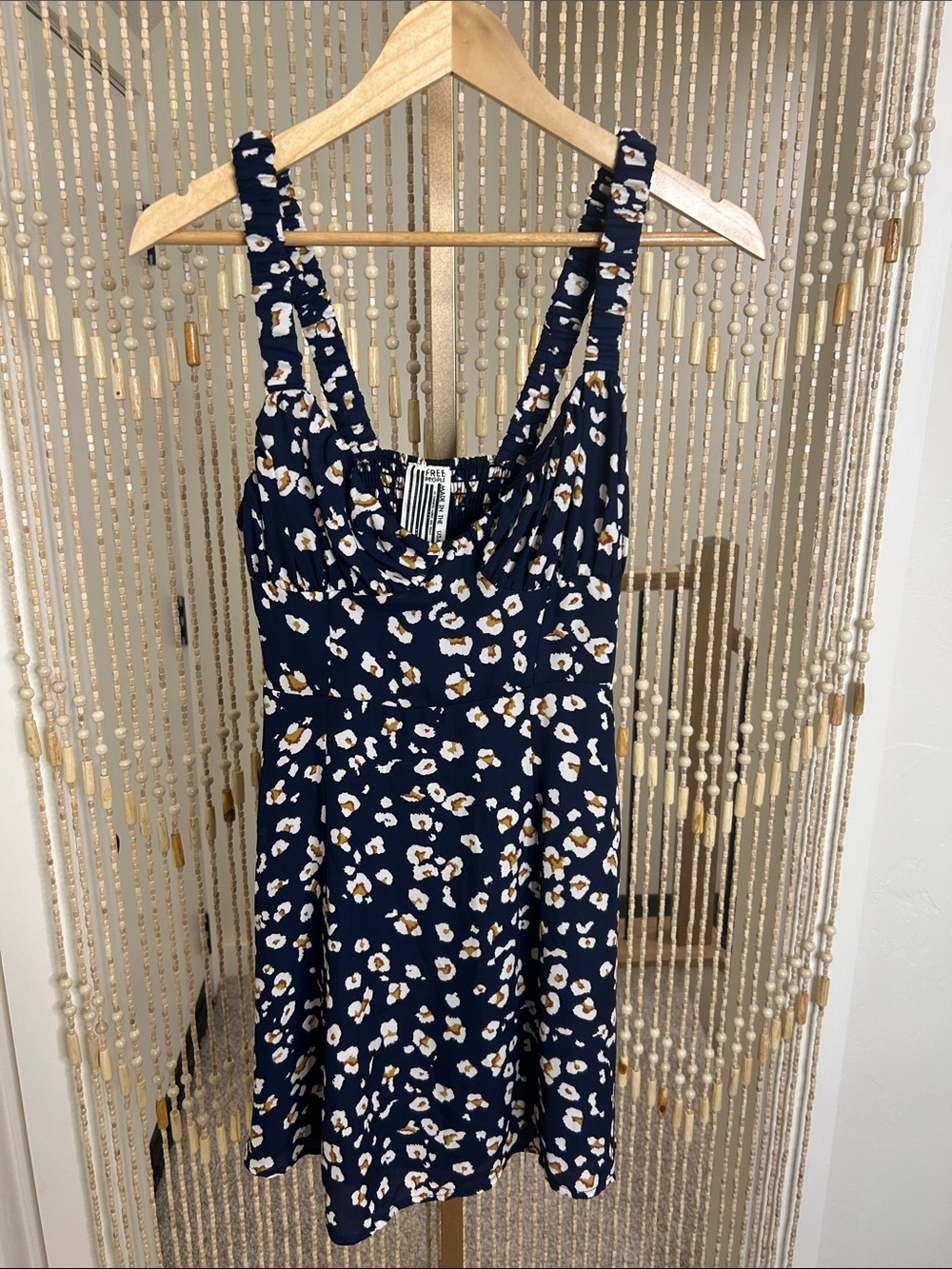 Free People Navy Floral French Femme Dress